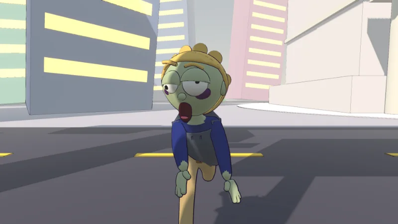 A fent zombie in San Franshitshow. They are fast.